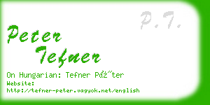 peter tefner business card